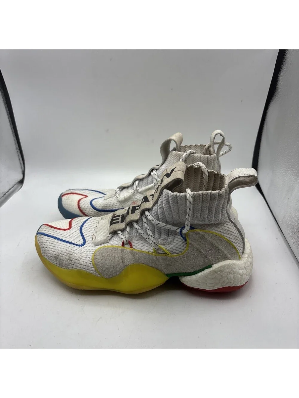 Adidas Crazy BYW LVL Pharrell Williams Off White Multi EF3500 Men's Sz 9